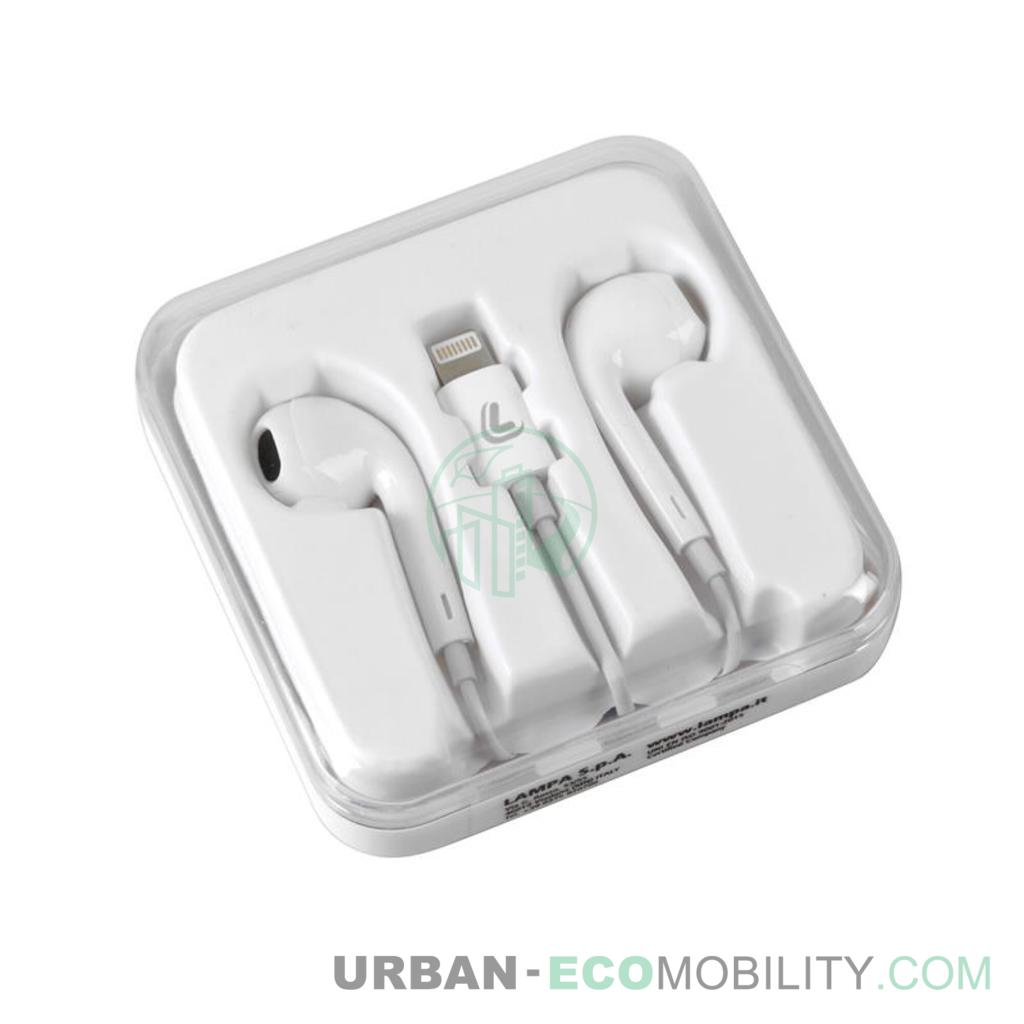 Ligne Essentials, écouteurs avec microphone et cable Apple 8 Pin - 120 cm - Blanc
