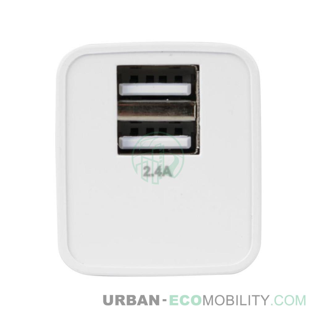 Linea Essentials, chargeur secteur avec 2 ports USB (A+A) - 2400 mA - 12W - 220/240 VAC