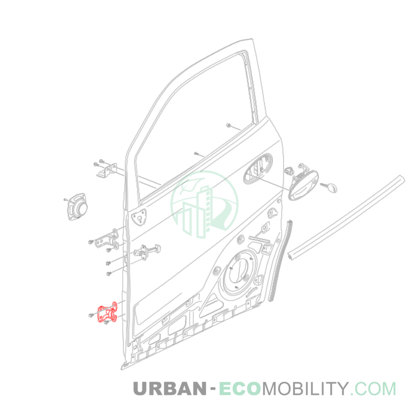 Charnière inférieure de portière gauche - SILENCE