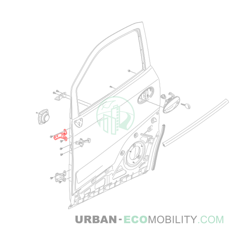 Charnière supérieure de portière gauche - SILENCE