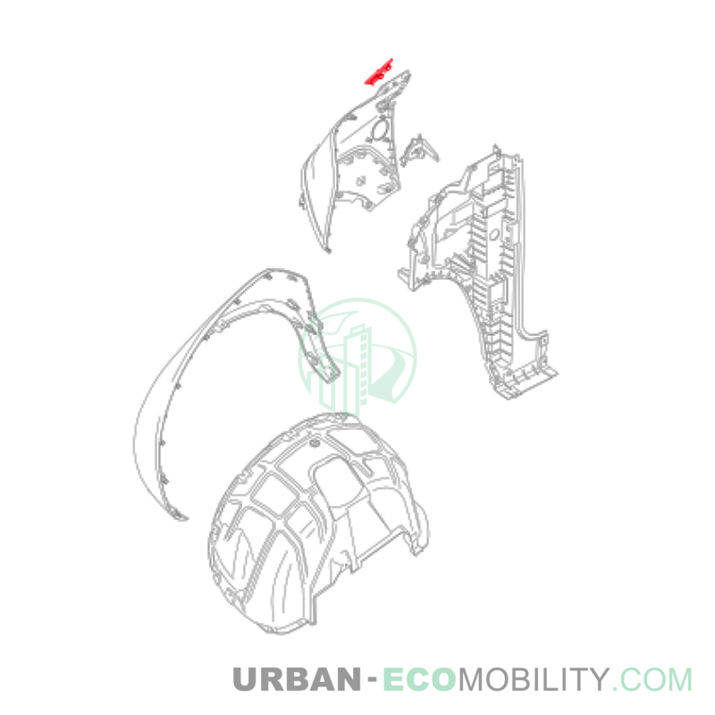 Petit cache extérieur droit, plastique brut - SILENCE