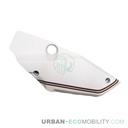 Left seat cover, white with sticker - SUPER SOCO