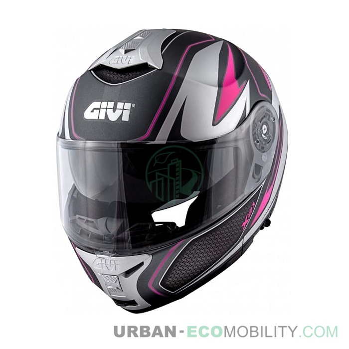 Casque X.21 Challenger Shiver Lady Titanium / Argent / Fuchsia - GIVI