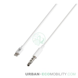 [LAM 8000692386880] Ligne Essentials, cable Apple 8 Pin &gt; Aux - 100 cm - Blanc - LAMPA
