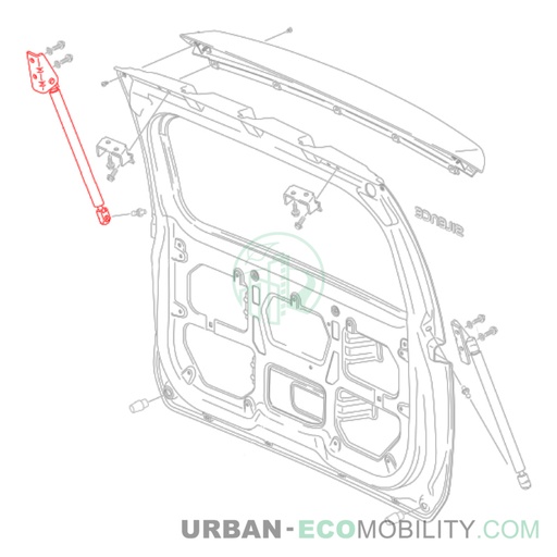 [SIL S04-456200-01] Vérin droit de coffre - SILENCE