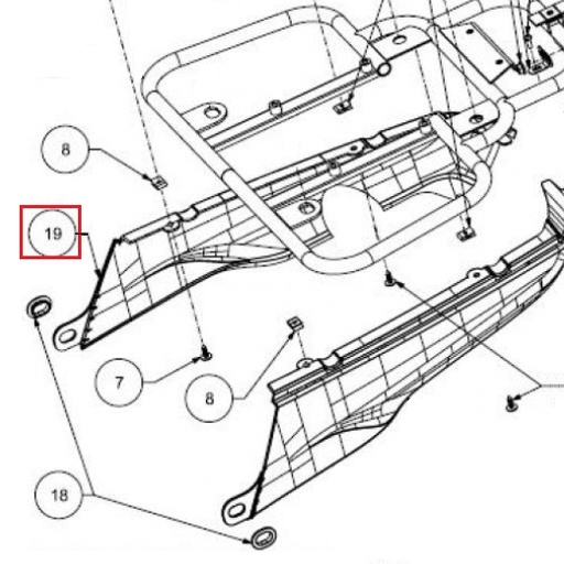 [SIL S02-46214-00] Right rear fender for transport - SILENCE