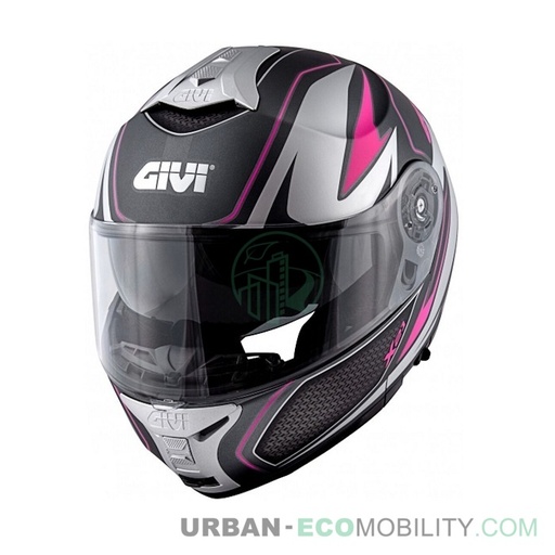 Casque X.21 Challenger Shiver Lady Titanium / Argent / Fuchsia - GIVI
