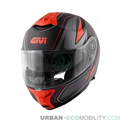 Casque X.21 Challenger Shiver Noir Mat / Titanium / Rouge - GIVI