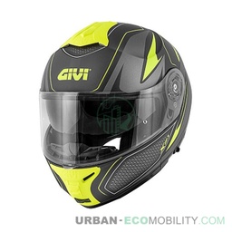 Casque X.21 Challenger Shiver Noir Mat / Titanium / Jaune - GIVI