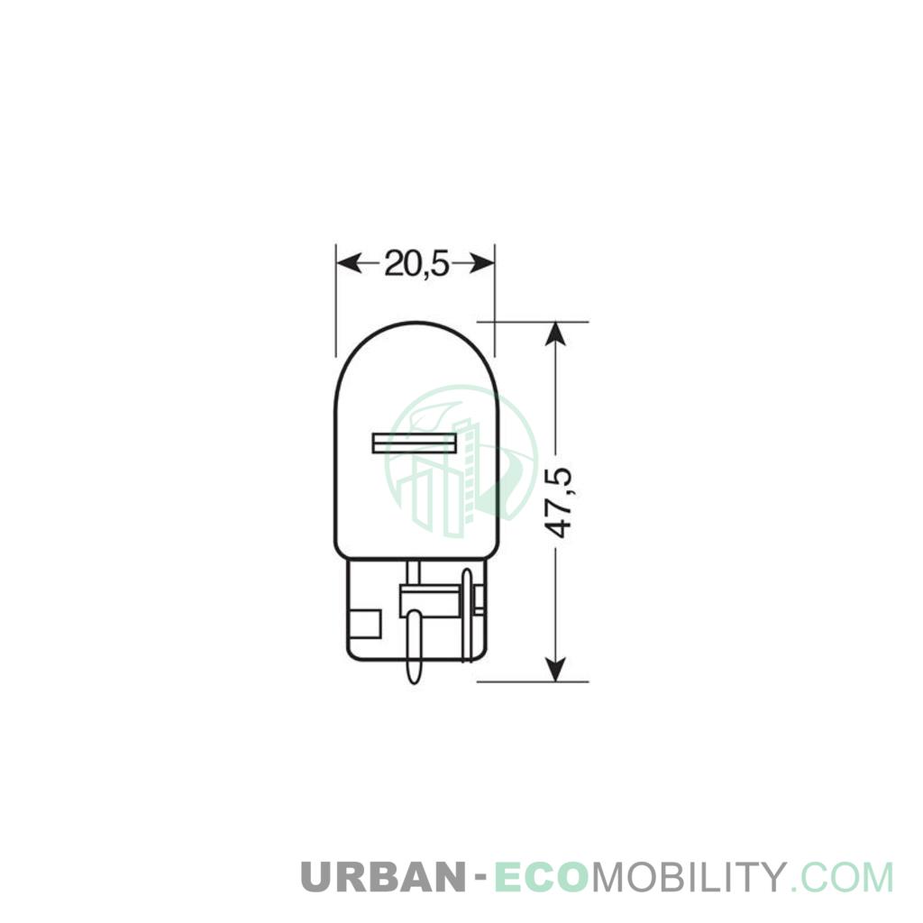 12V Ampoule avec culot en verre - W21W - 21W - W3x16d - 2 pcs  - D/Blister