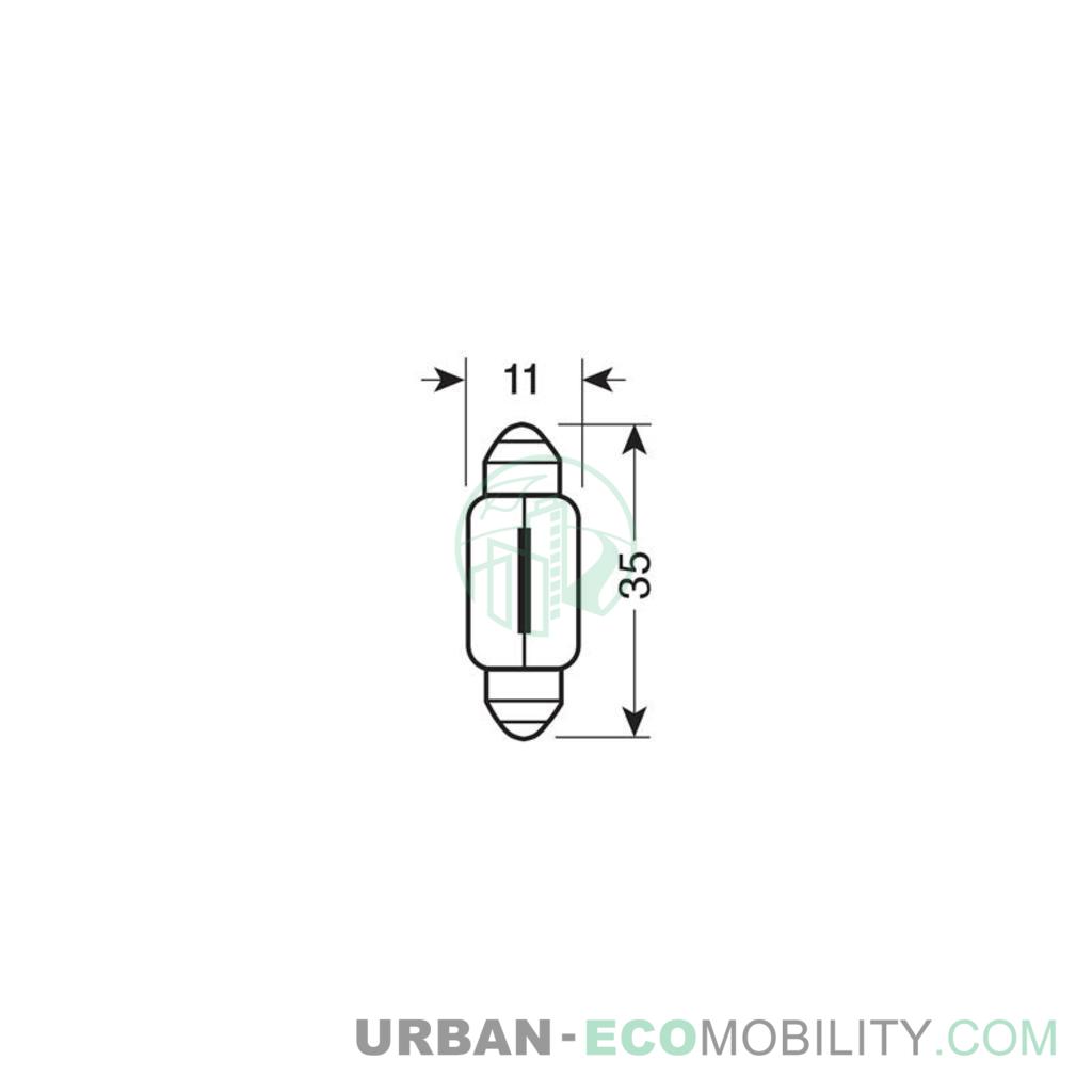 12V Ampoule silure - C5W - 11x35 mm - 5W - SV8,5-8 - 2 pcs  - D/Blister