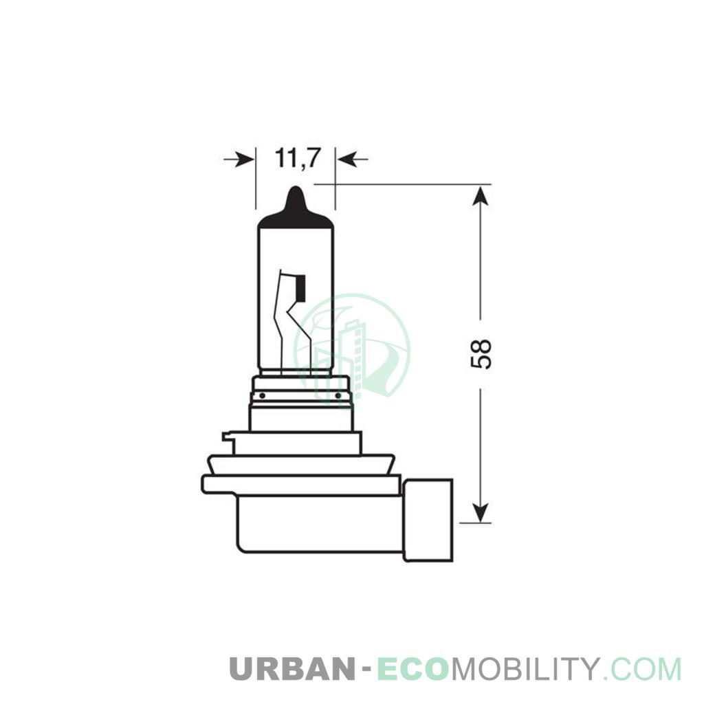 12V Ampoule halogène - H8 - 35W - PGJ19-1 - 1 pcs  - D/Blister