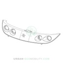 Painted fiberglass front bumper cover with supports - TAZZARI
