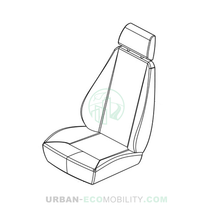 Complete non-reclining black seat - TAZZARI