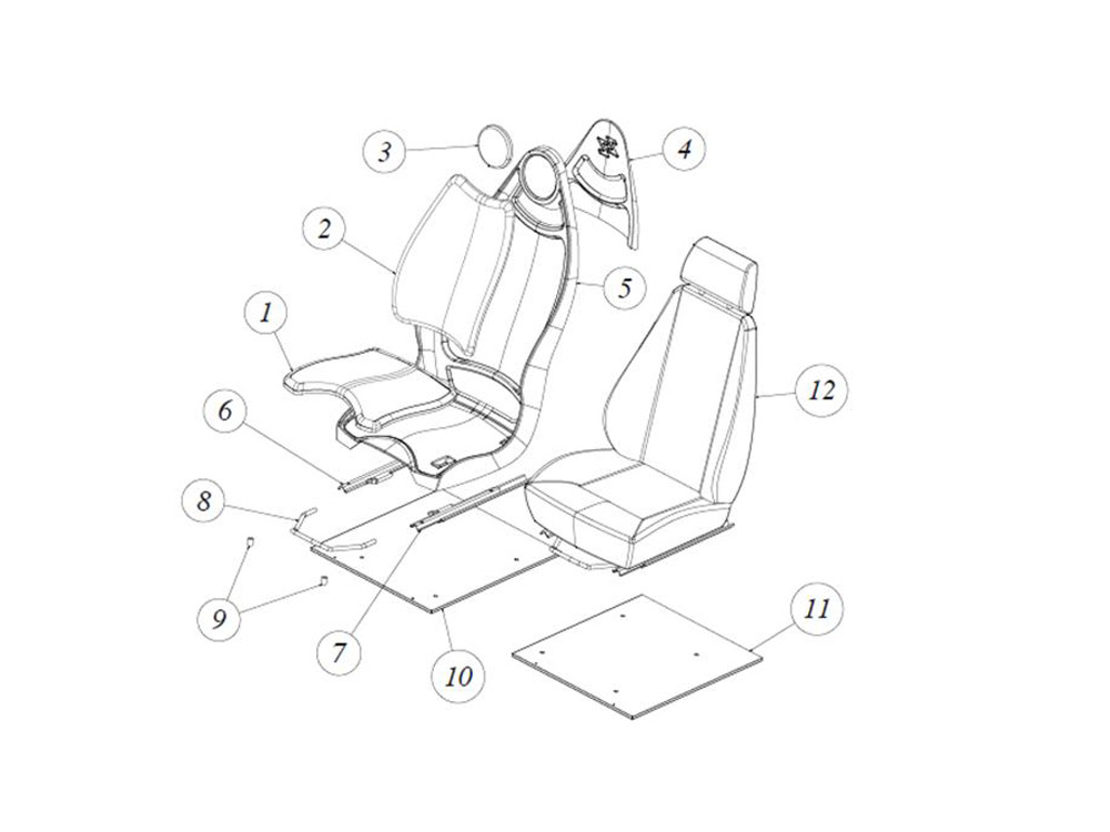 Left seat guide - TAZZARI