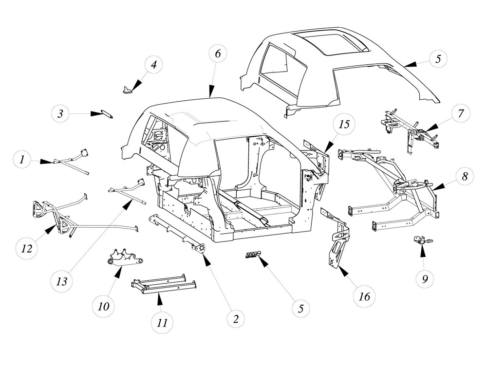 Left belt support frame - TAZZARI