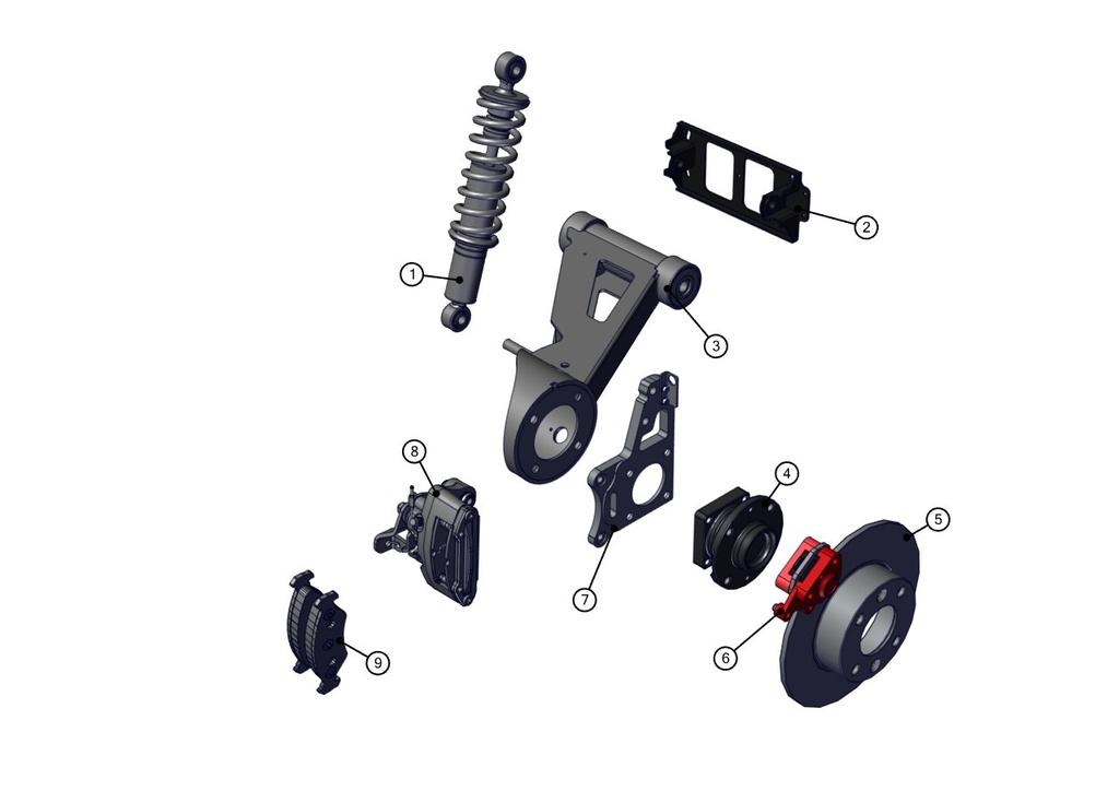 Right rear brake caliper bracket - TAZZARI