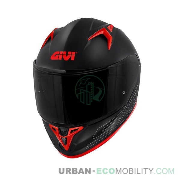 helmet 50.9 Atomic Solid, black mat / silver / Red - GIVI