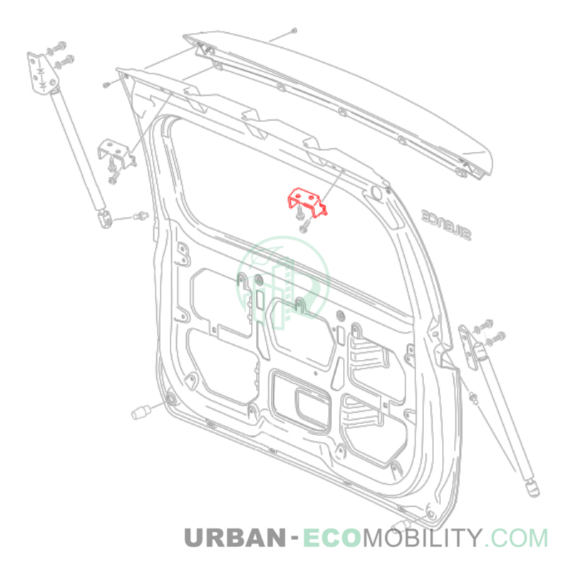 Left door rear hinge - SILENCE