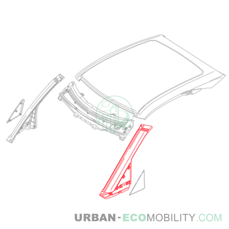 Left windshield pillar exterior cover - SILENCE