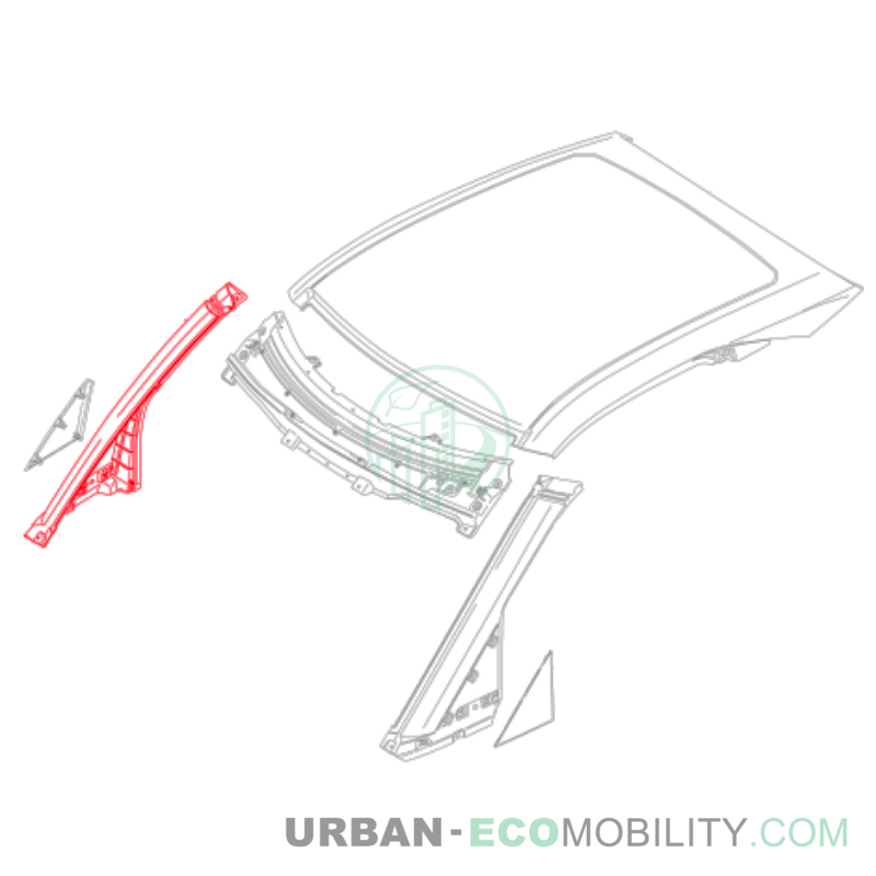 Right windshield pillar exterior cover - SILENCE