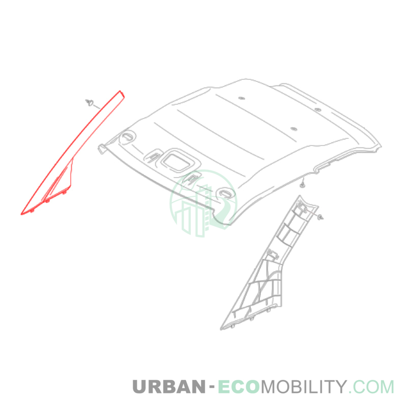 Right windshield pillar interior cover - SILENCE