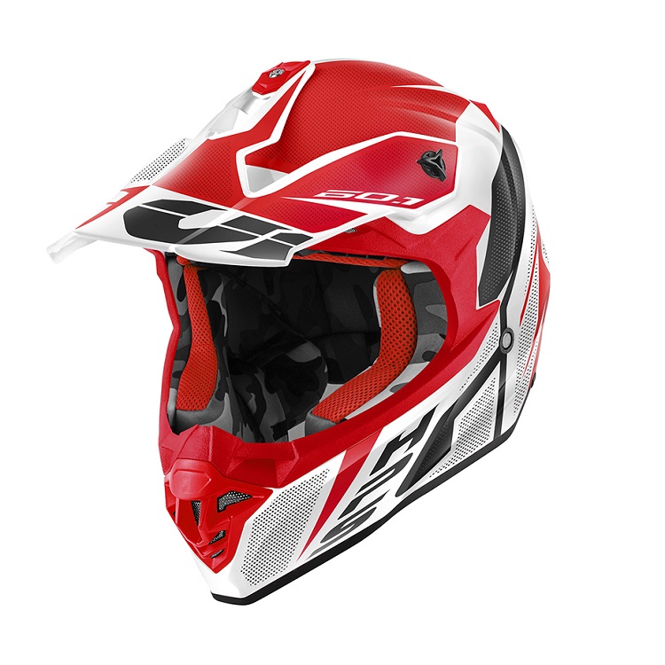 Casque cross 60.1 INVERT rouge, blanc, noir - GIVI