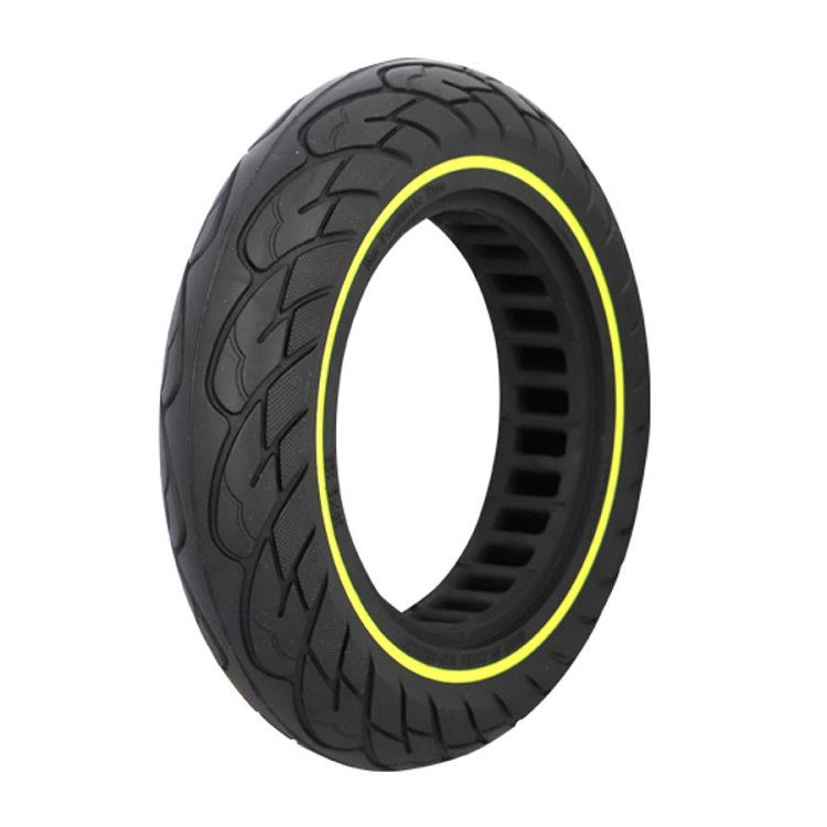 Pneumatique trottinette plein, noir et jaune 10 x 2,125 - NEDONG