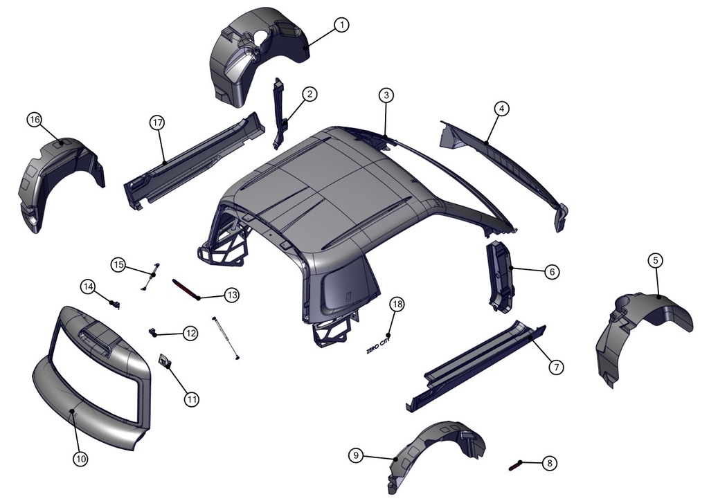 Rear trunk closure - TAZZARI