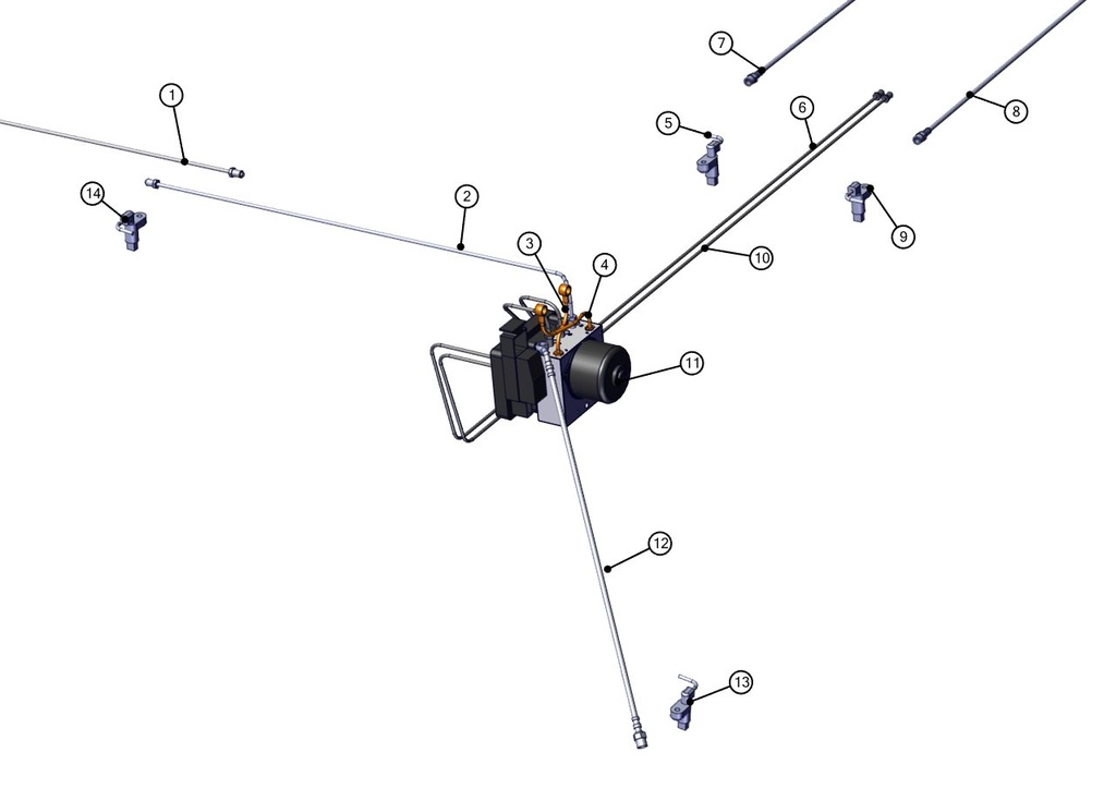 Right front brake line - TAZZARI
