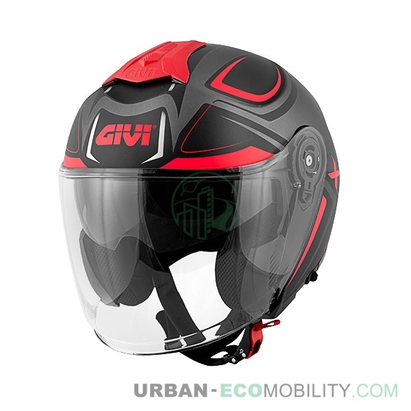 Casque X.22 Planet Hyper Titanium Mat / Noir / Rouge Fluo - GIVI