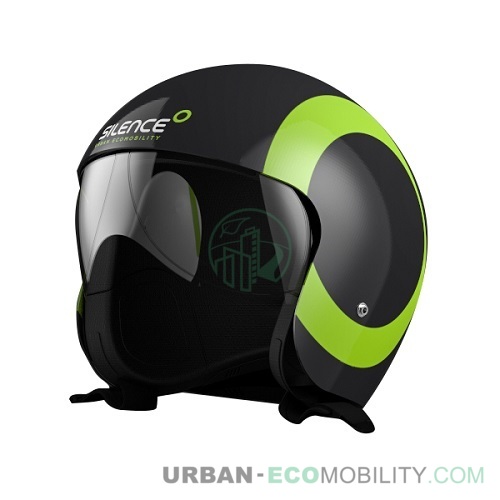 Casque jet, cerle vert - SILENCE