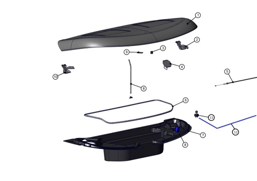 [TAZ ZZ26010340001] Front hood right hinge - TAZZARI