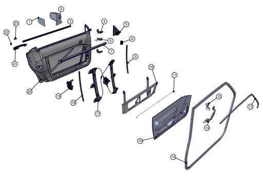 [TAZ ZZ2603241CN02] Left door window rear gutter - TAZZARI