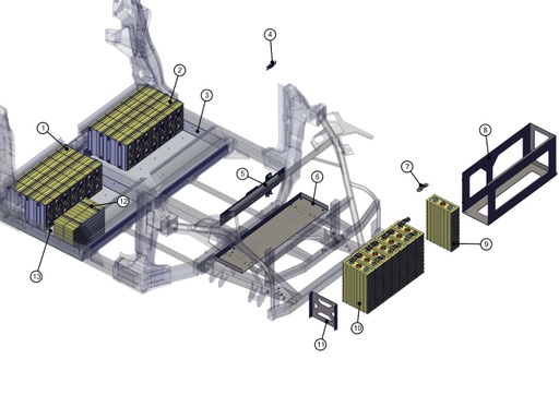 [TAZ ZZ30110260006] Boîtier de batteries avant - TAZZARI