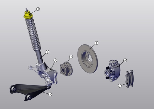 [TAZ ZZ31110041000] Left front hub support - TAZZARI