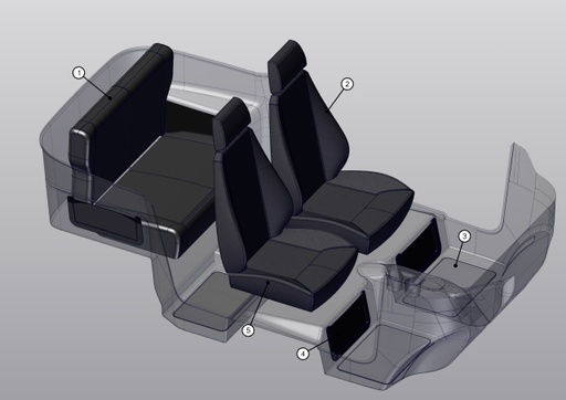[TAZ ZZ3401001CM00] Rear seat - TAZZARI