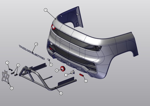 [TAZ ZZ3403017AL00] Rear plate holder socket - TAZZARI