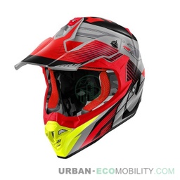 Casque cross 60.1 Fresh, Rouge mat / Noir / Titanium - GIVI