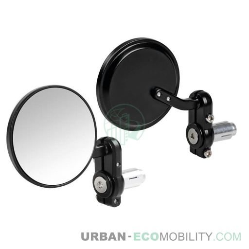 [LAM 90491] Pair of handlebar mirrors, black - LAMPA