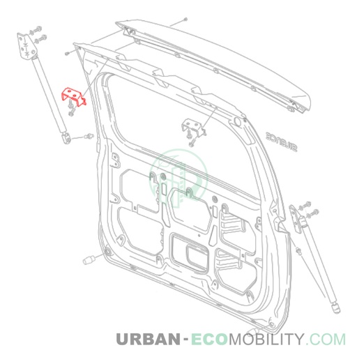 [SIL S04-450002-00] Right door rear hinge - SILENCE