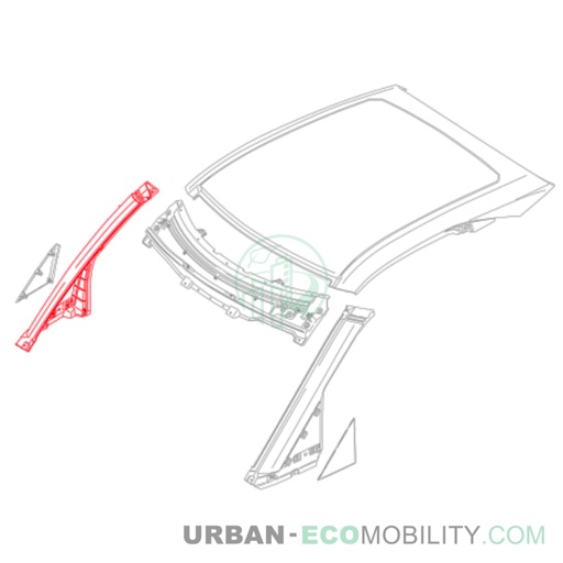 [SIL S04-461005-00] Right windshield pillar exterior cover - SILENCE