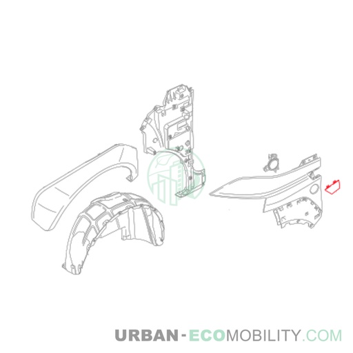 [SIL S04-461009-PP] Petit cache extérieur gauche, plastique brut - SILENCE