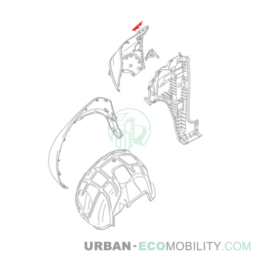 [SIL S04-461011-PP] Petit cache extérieur droit, plastique brut - SILENCE