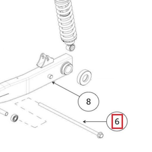 [SIL S03-61281-00] Swingarm axle - SILENCE
