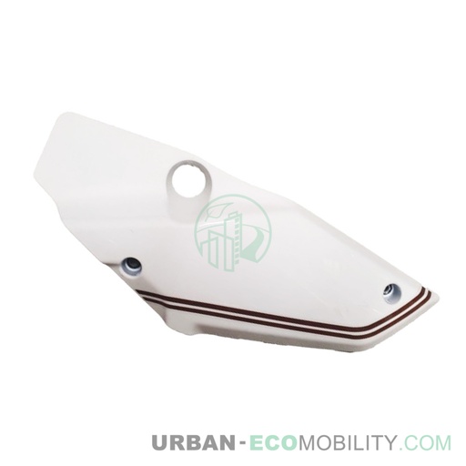 [SUP 83640-QSM-C00-S-MW01N] Cache gauche pour selle, blanc avec autocollant - SUPER SOCO