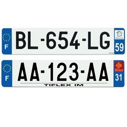 Plaque d'immatriculation voiture EASY - TIFLEX