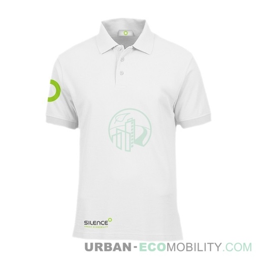 [MKT-99240-XS] White polo shirt - SILENCE