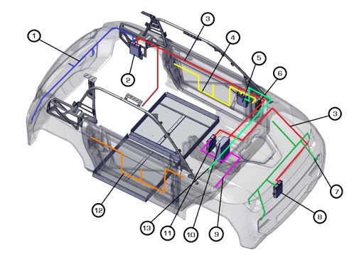 [TAZ ZZ30050380000] Front pass-through wiring - TAZZARI