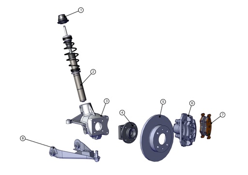 [TAZ ZZ31110051000] Right front hub support - TAZZARI